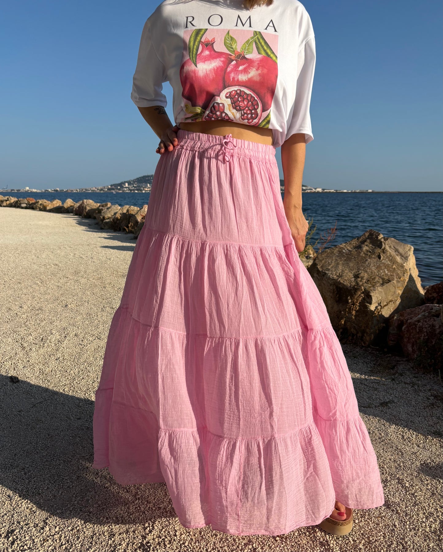 Jupe en voile Inès - Rose