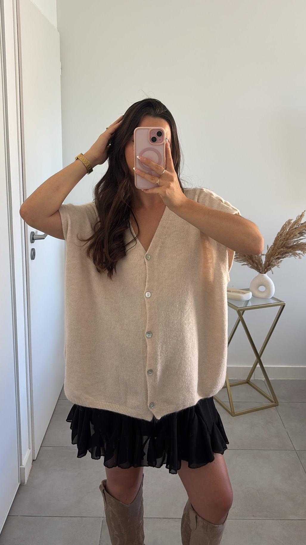 Gilet sans manches Cécilia - Beige