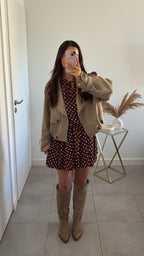 Veste courte effet suédine
