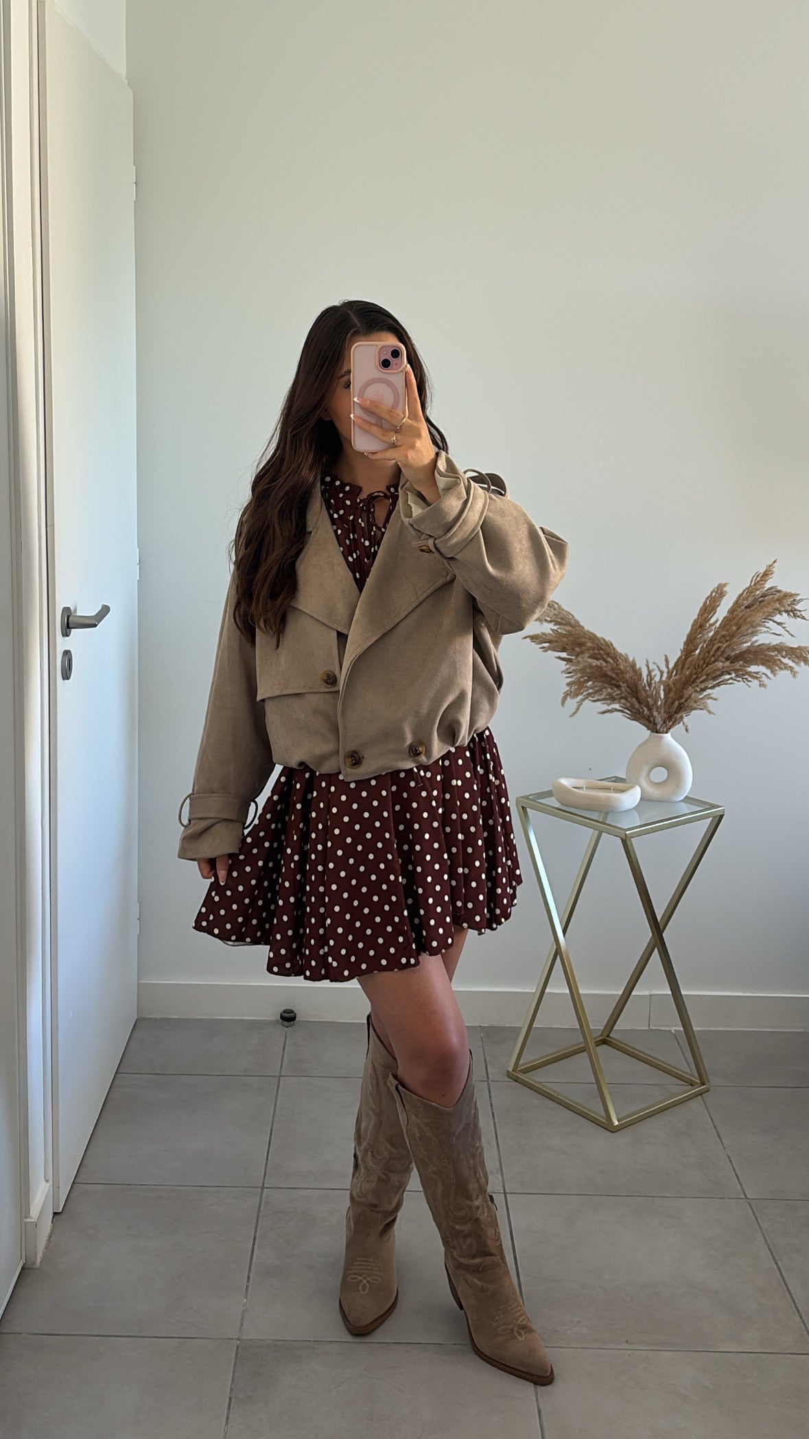 Veste courte effet suédine