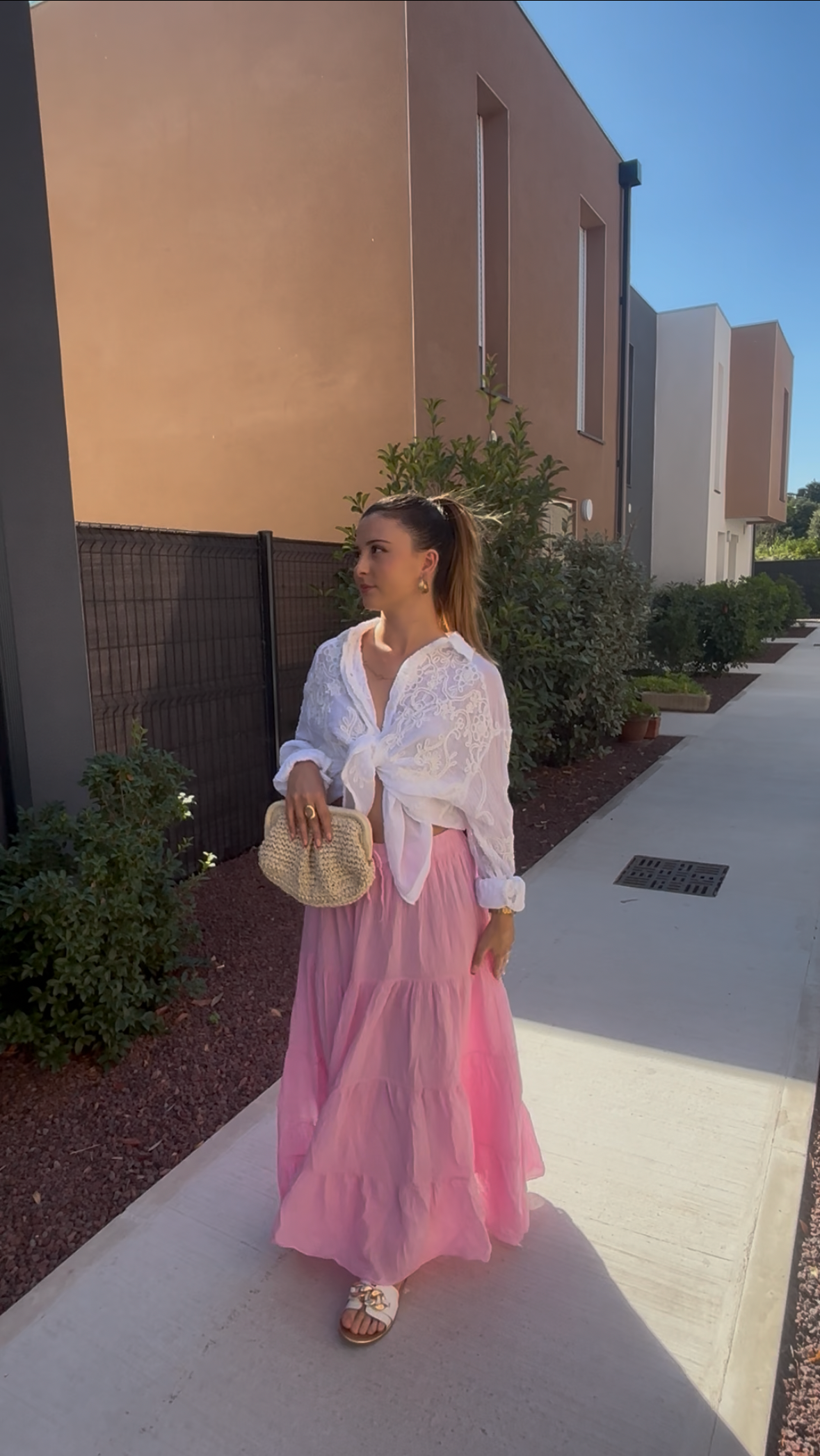 Jupe en voile Inès - Rose