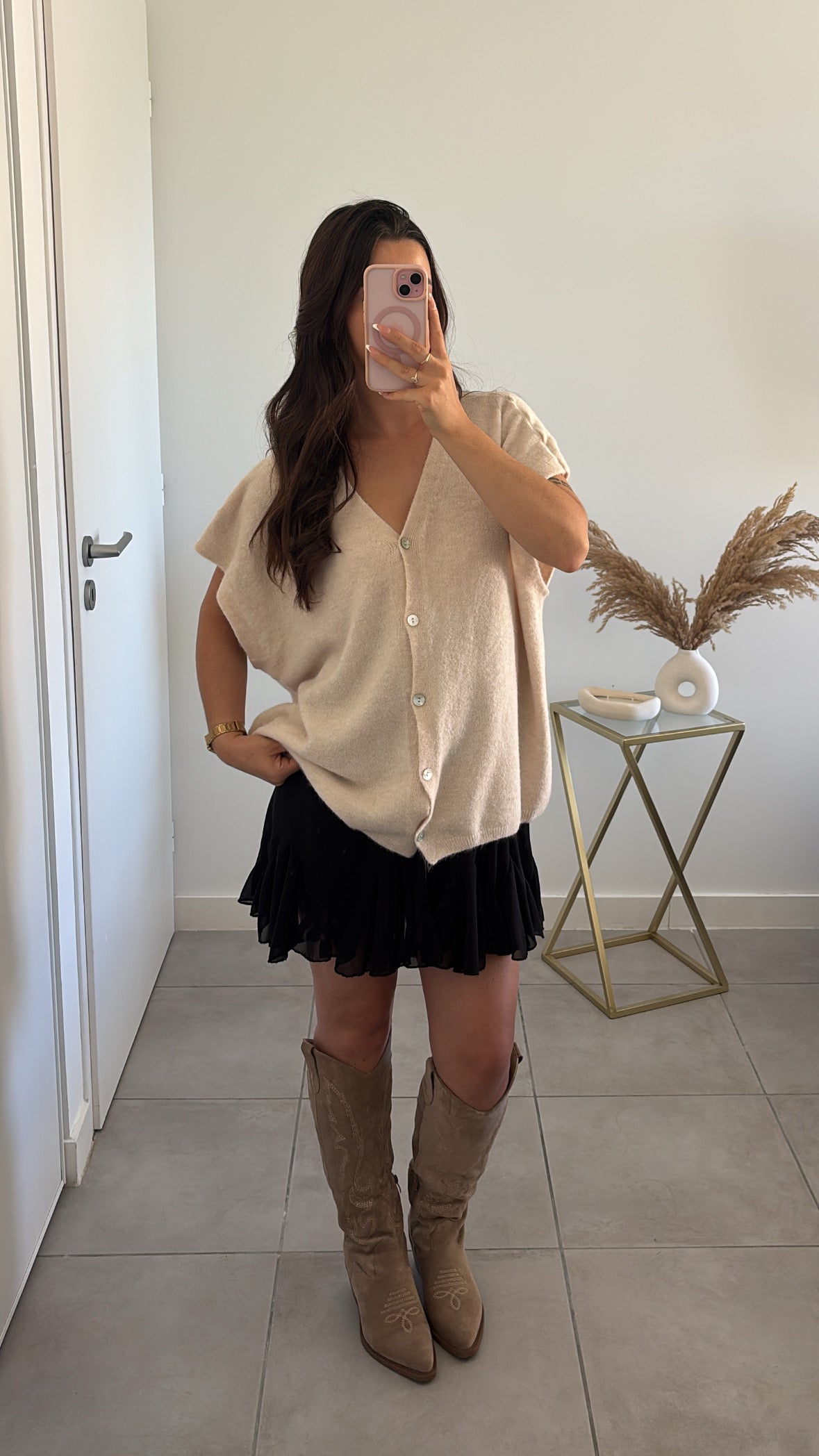 Gilet sans manches Cécilia - Beige