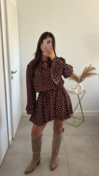 Robe à pois Lior - Marron