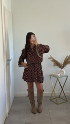 Robe à pois Lior - Marron