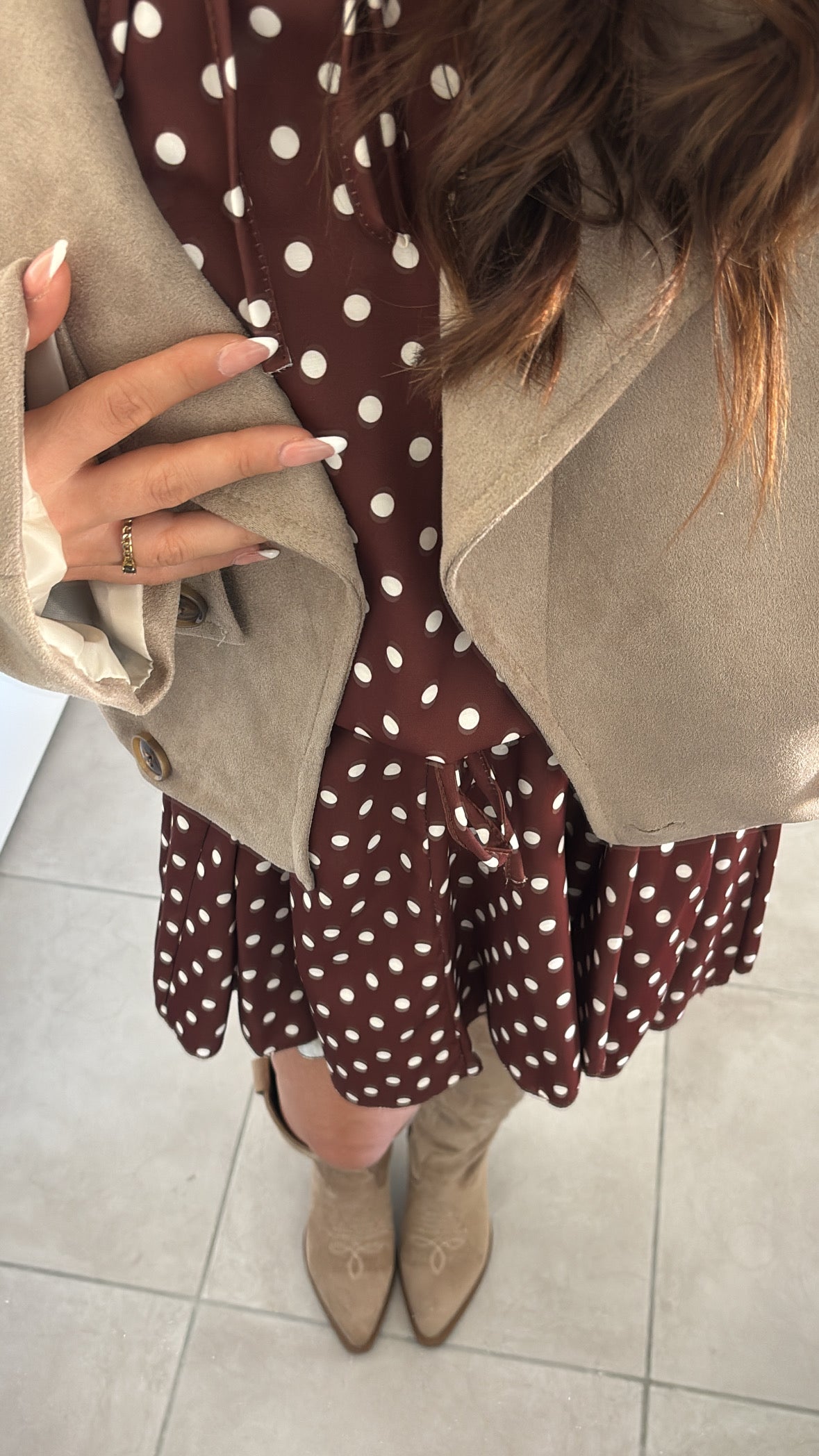 Veste courte effet suédine