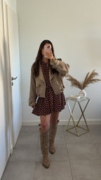 Veste courte effet suédine