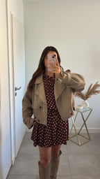 Veste courte effet suédine