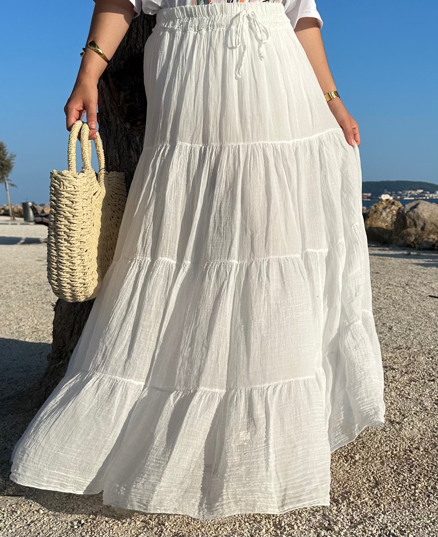 Jupe en voile Inès - Blanche