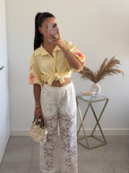 Pantalon dentelle - Blanc