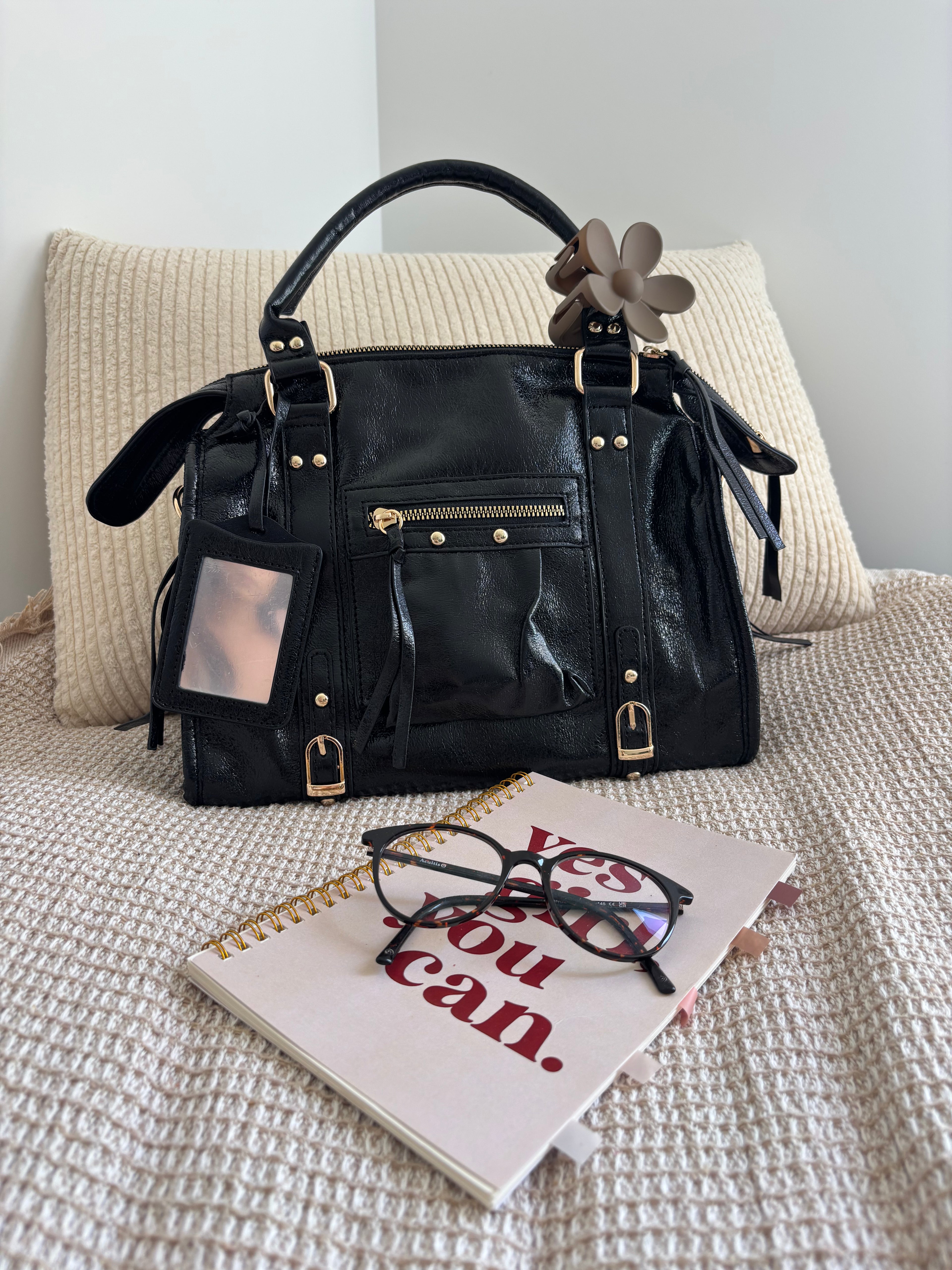 Sac Rosa - Noir Brillant