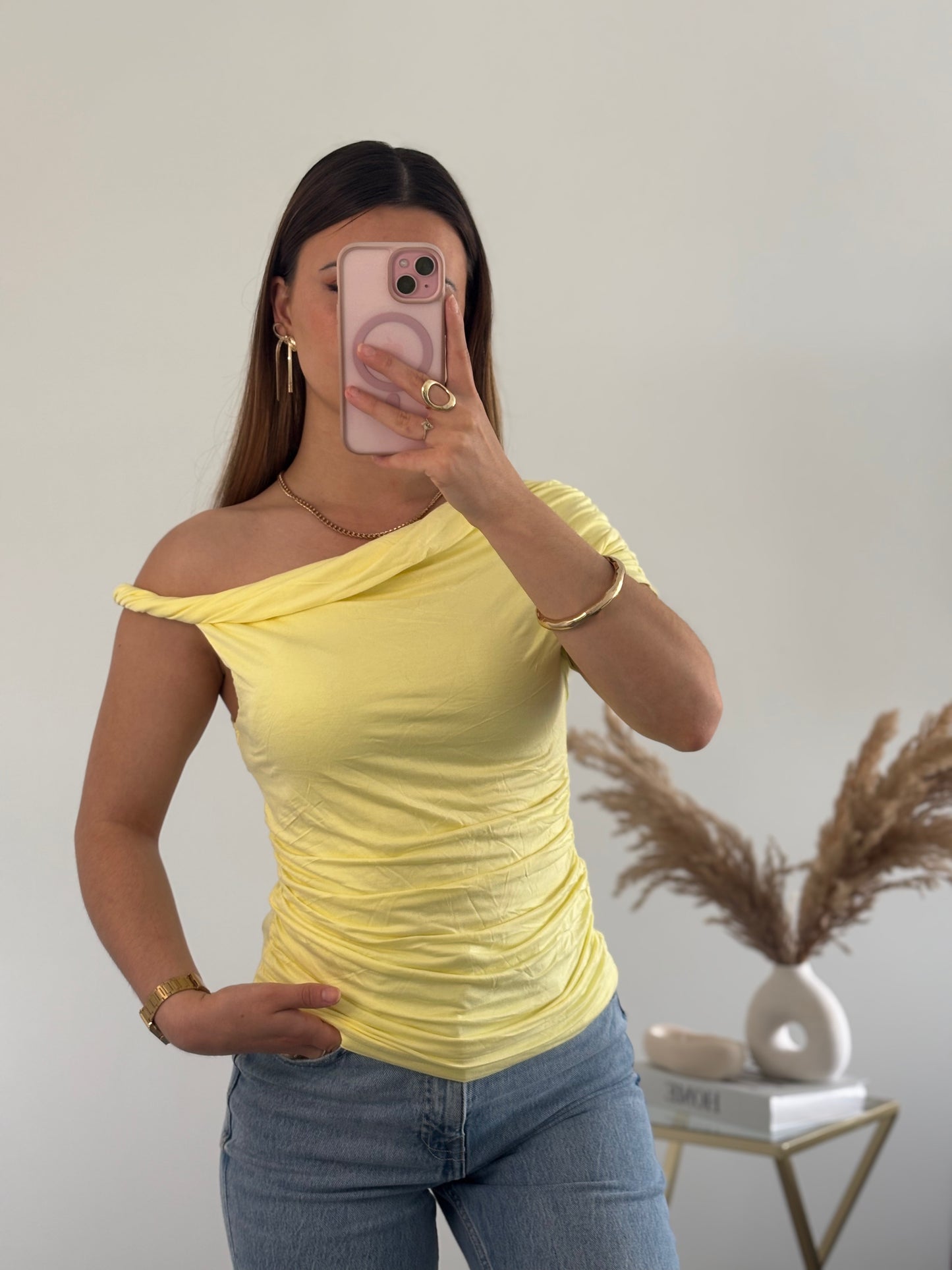 Top asymétrique Lola - Jaune