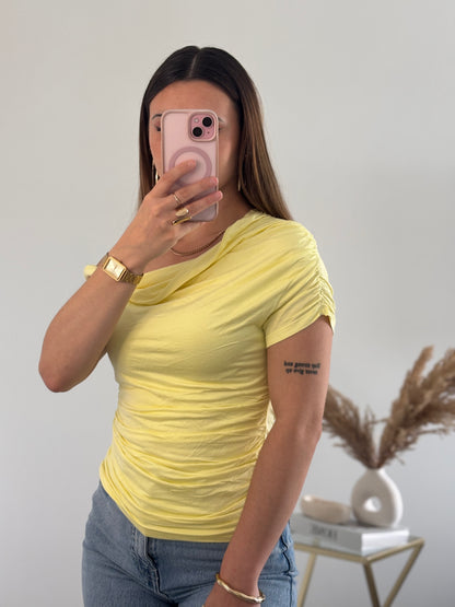 Top asymétrique Lola - Jaune