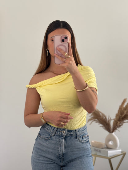 Top asymétrique Lola - Jaune