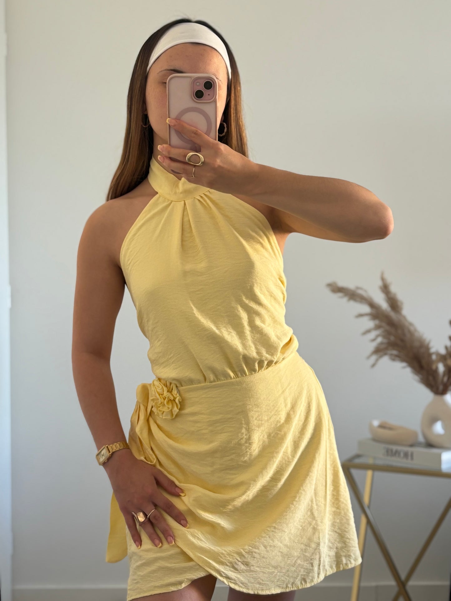 Robe short Flora - Jaune