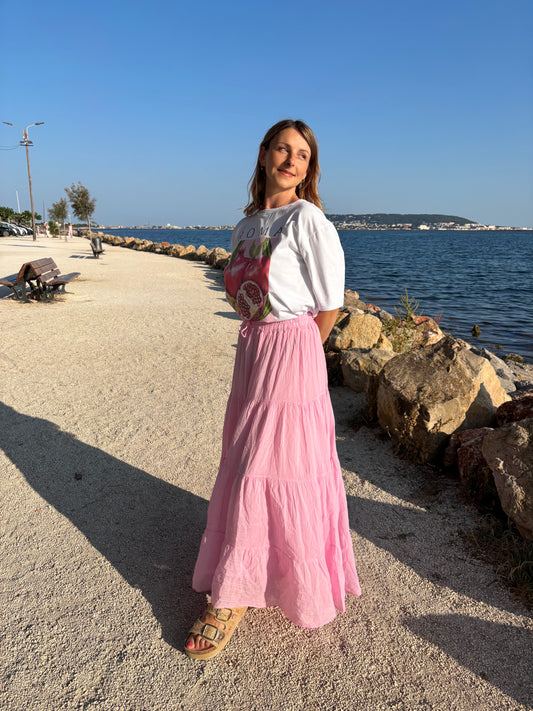 Jupe en voile Inès - Rose
