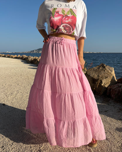 Jupe en voile Inès - Rose