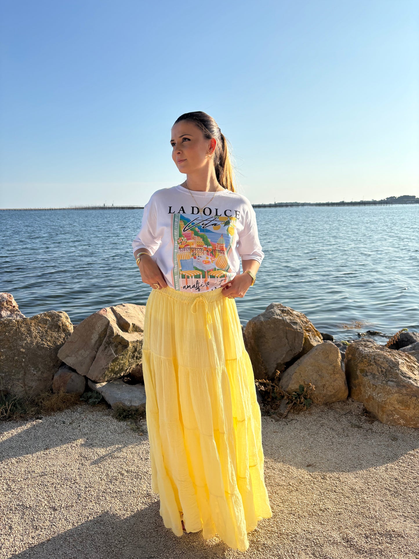 Jupe en voile Inès - Jaune