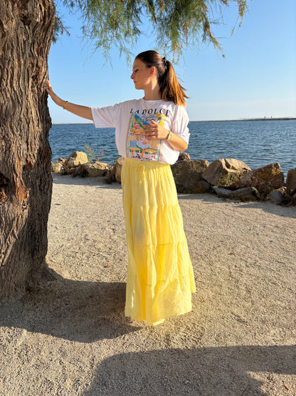 Jupe en voile Inès - Jaune