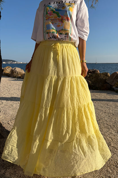 Jupe en voile Inès - Jaune
