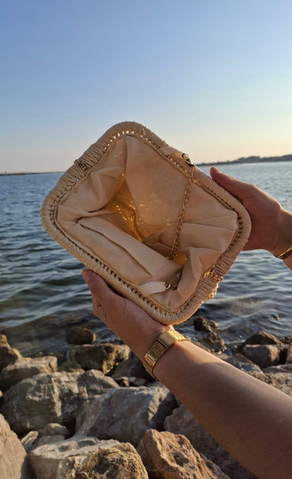 Sac pochette en paille